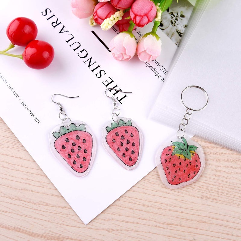 ASTARON 181Pcs Shrinking Plastic Sheets Kit Includes 20 Shrinking Film Art Paper and 161 Pcs Shrinkles Keychains Making Accessories for Kids Craft and Art Supplies - Image 5